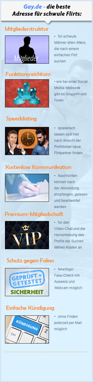 Informationen und Fakten zum Gay-Dating Anbieter Gay.de